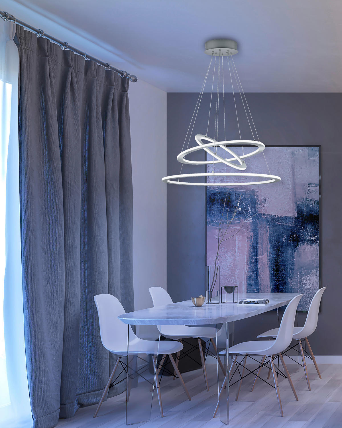 LED SVJETILJKA VISEĆA Durban  - boje nikla, Design, metal (80,3/200cm)