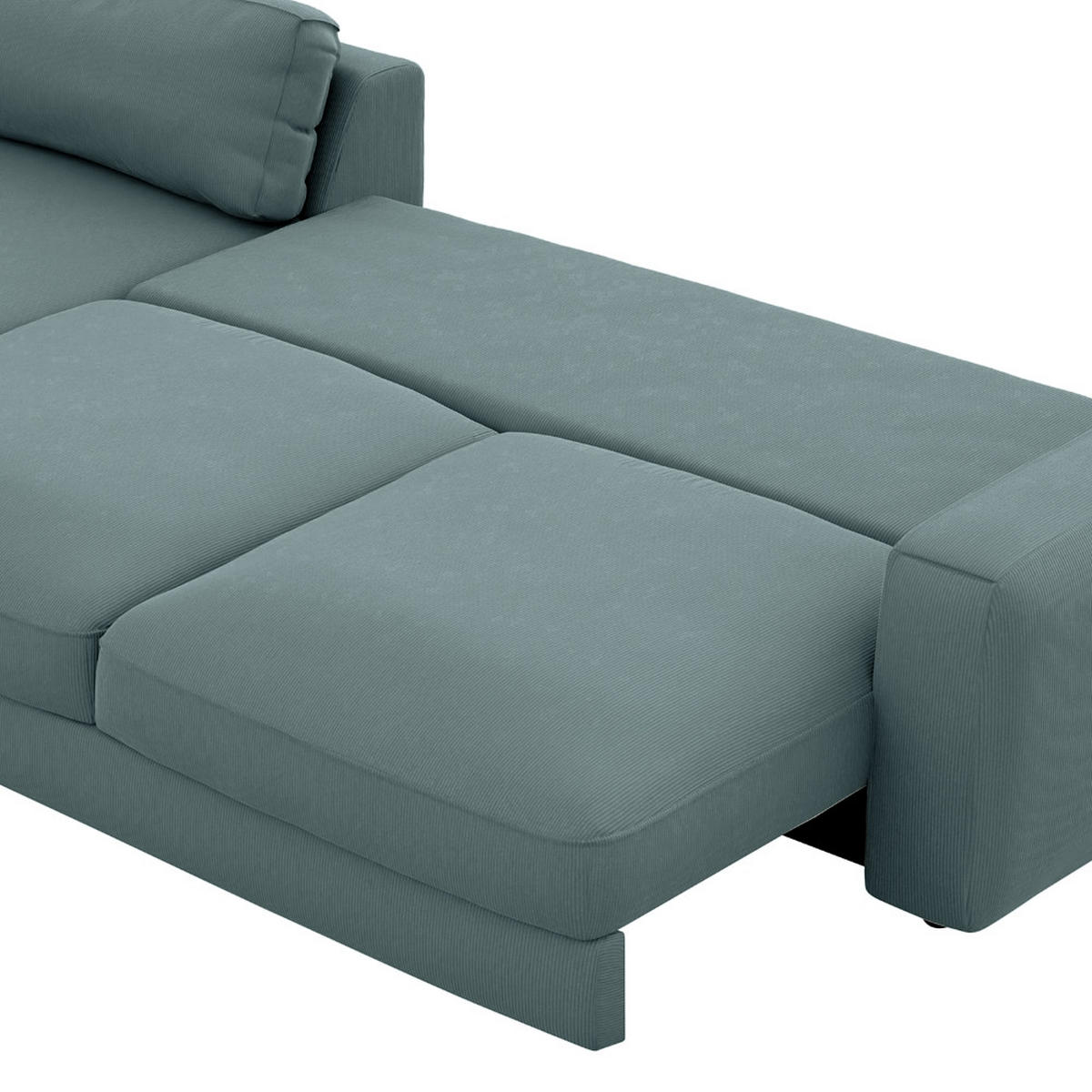 ECKSOFA in Cord Blaugrau  - Blaugrau/Schwarz, MODERN, Textil (176/84/303cm) - Trendmanufaktur