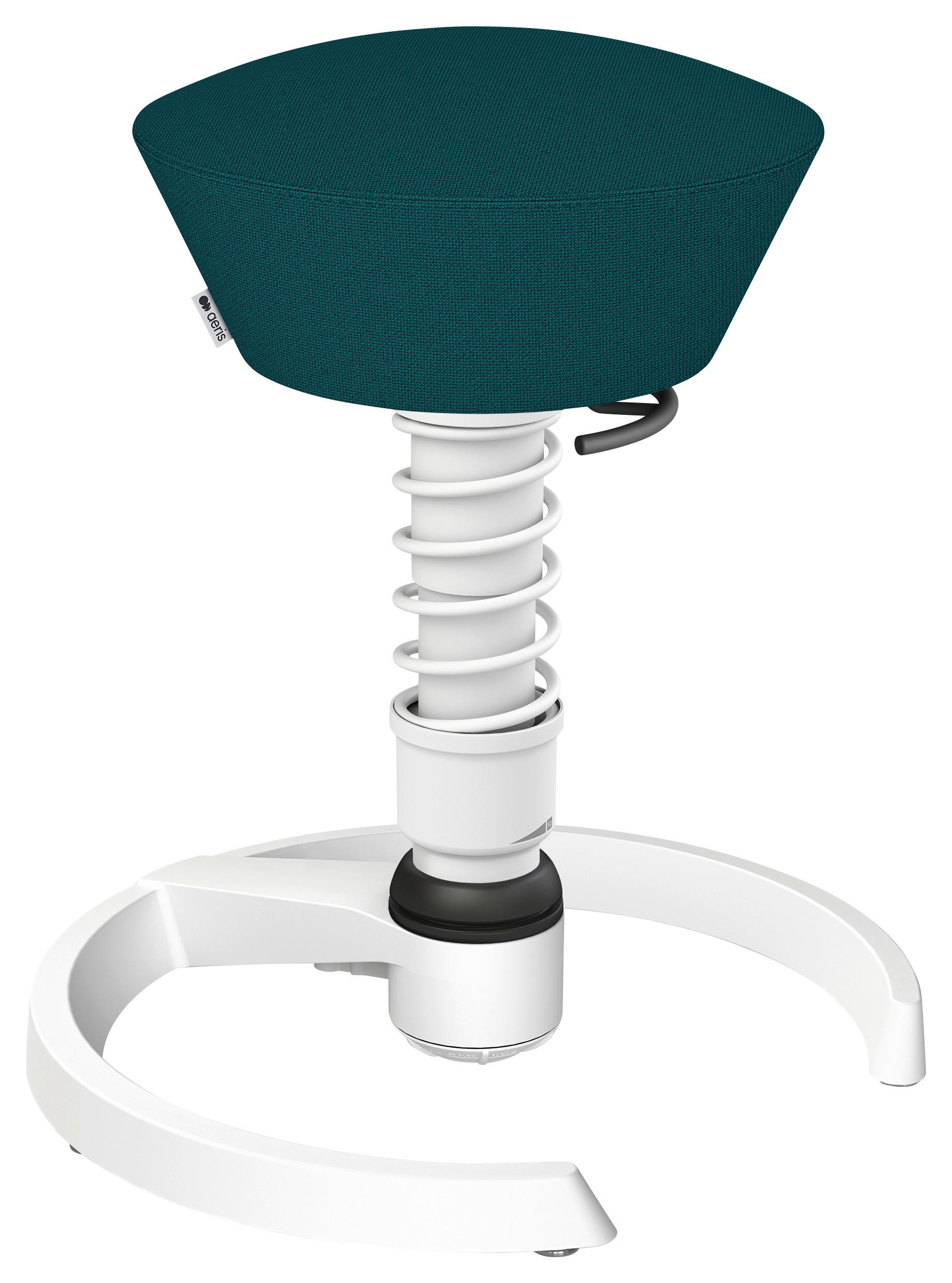 BÜROHOCKER recycel-Polyester   Weiss, Petrol  - Weiss/Petrol, Basics, Textil/Metall (55/45,66/55cm) - Aeris