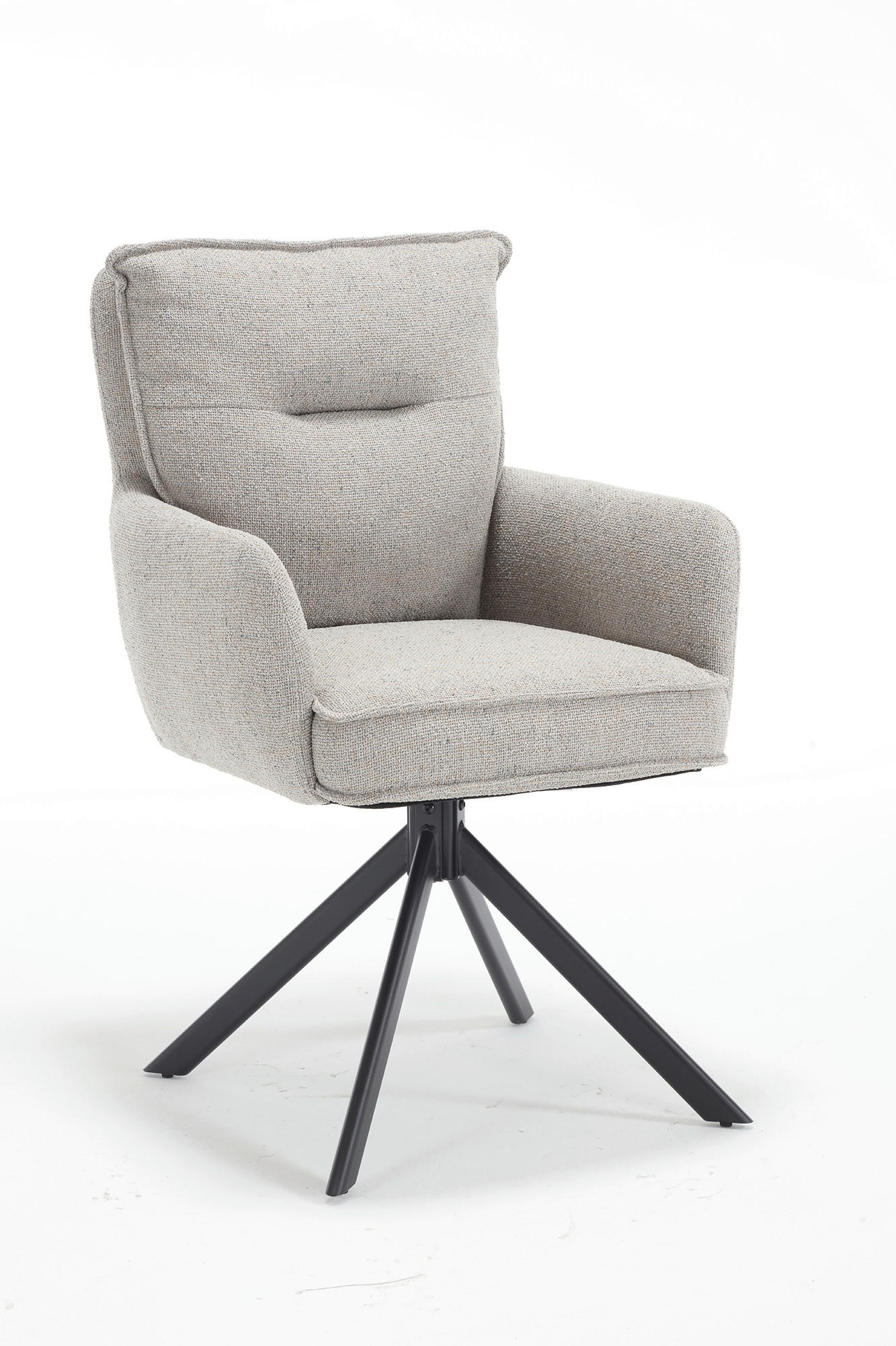 DREHSTUHL  in Struktur Grau  - Schwarz/Grau, MODERN, Textil/Metall (60/93/67cm) - Livetastic