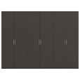 DREHTÜRENSCHRANK 301/223/61 cm,  in Graphitfarben, 6-türig  - Edelstahlfarben/Graphitfarben, Basics, Holzwerkstoff/Metall (301/223/61cm) - Novel