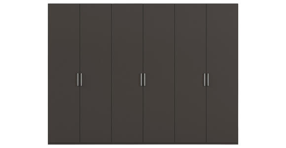 DREHTÜRENSCHRANK 301/223/61 cm,  in Graphitfarben, 6-türig  - Edelstahlfarben/Graphitfarben, Basics, Holzwerkstoff/Metall (301/223/61cm) - Novel