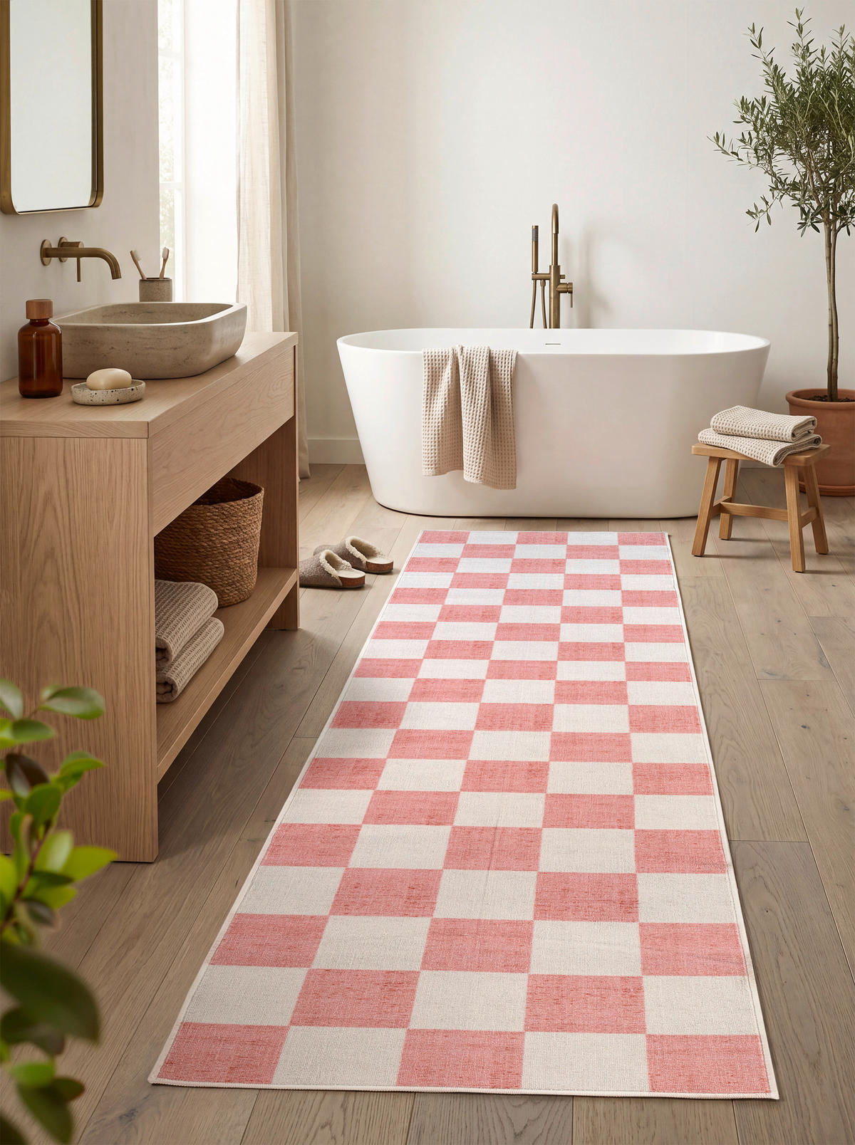 LÄUFER Mesio Jack 80/300 cm  in Hellrosa, Grauweiß  - Hellrosa/Grauweiß, Trend, Kunststoff/Textil (80/300cm) - Lindorug