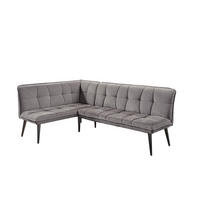 KLUPA KUTNA  sivo-smeđa  drvo, tekstil, drvni materijal      - sivo-smeđa/crna, Moderno, drvni materijal/drvo (240/161cm) - Livetastic