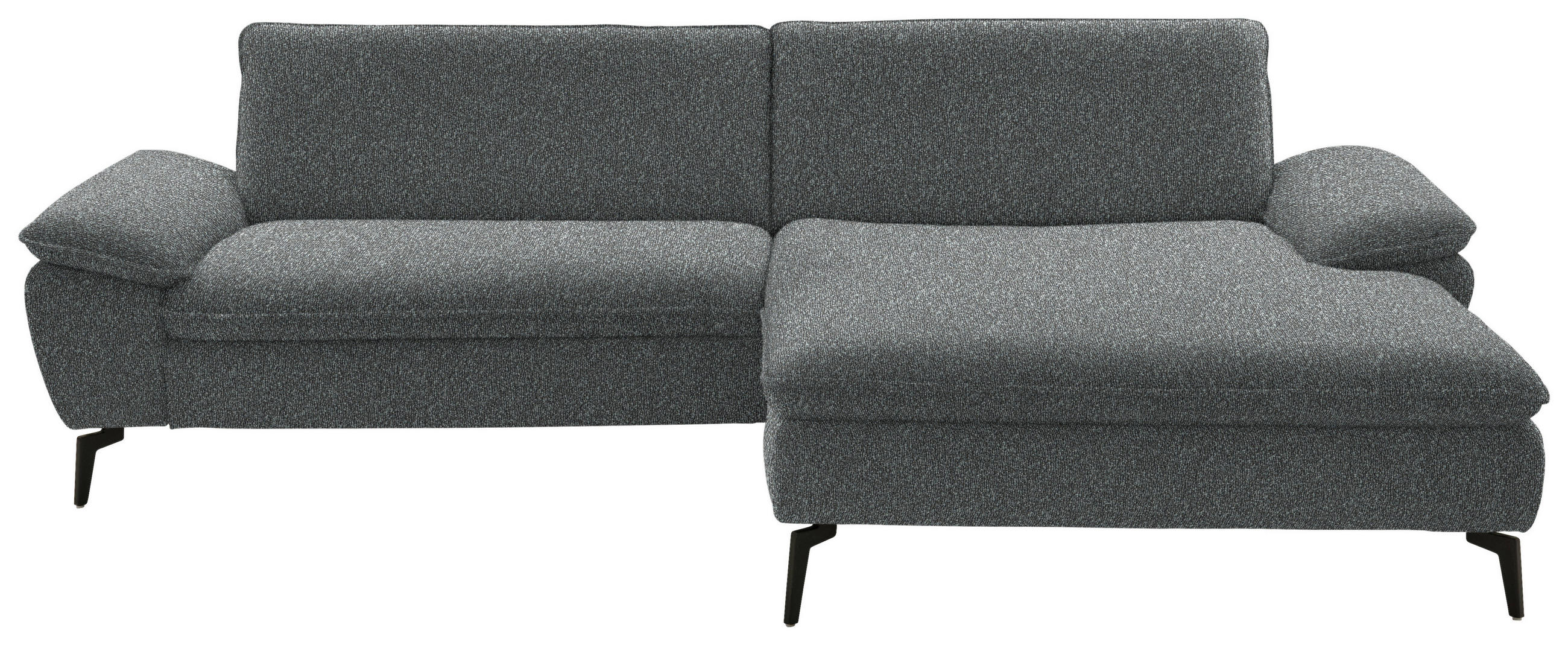 ECKSOFA in Webstoff Anthrazit  295/197 cm  - Anthrazit/Schwarz, Design, Textil/Metall (295/197cm) - Valdera