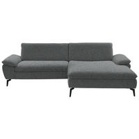 ECKSOFA  in Webstoff Anthrazit  295/197 cm  - Anthrazit/Schwarz, Design, Textil/Metall (295/197cm) - Valdera