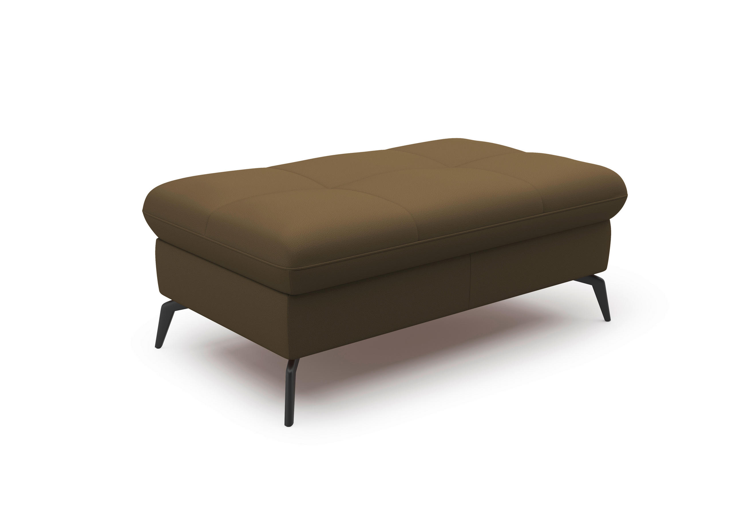 HOCKER in Leder Olivgrün  - Schwarz/Olivgrün, Konventionell, Leder/Metall (102/47/69cm) - Sit & More