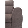 ECKSOFA Dunkelbraun Chenille Zierkissen, Bettkasten, Schlaffunktion, Rücken echt, Kopfteilverstellung, Liegefläche im Originalstoff  - Dunkelbraun/Schwarz, KONVENTIONELL, Textil/Metall (185/266cm) - Carryhome