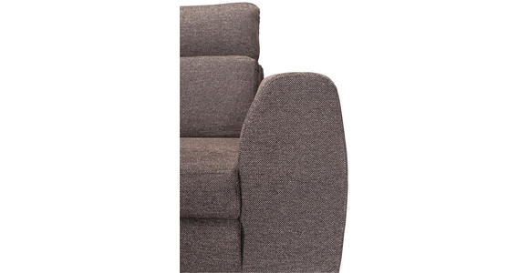 ECKSOFA Dunkelbraun Chenille Zierkissen, Bettkasten, Schlaffunktion, Rücken echt, Kopfteilverstellung, Liegefläche im Originalstoff  - Dunkelbraun/Schwarz, KONVENTIONELL, Textil/Metall (185/266cm) - Carryhome