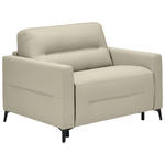 SCHLAFSESSEL Echtleder Beige    - Beige/Schwarz, Design, Leder/Metall (115/89/97cm) - Novel