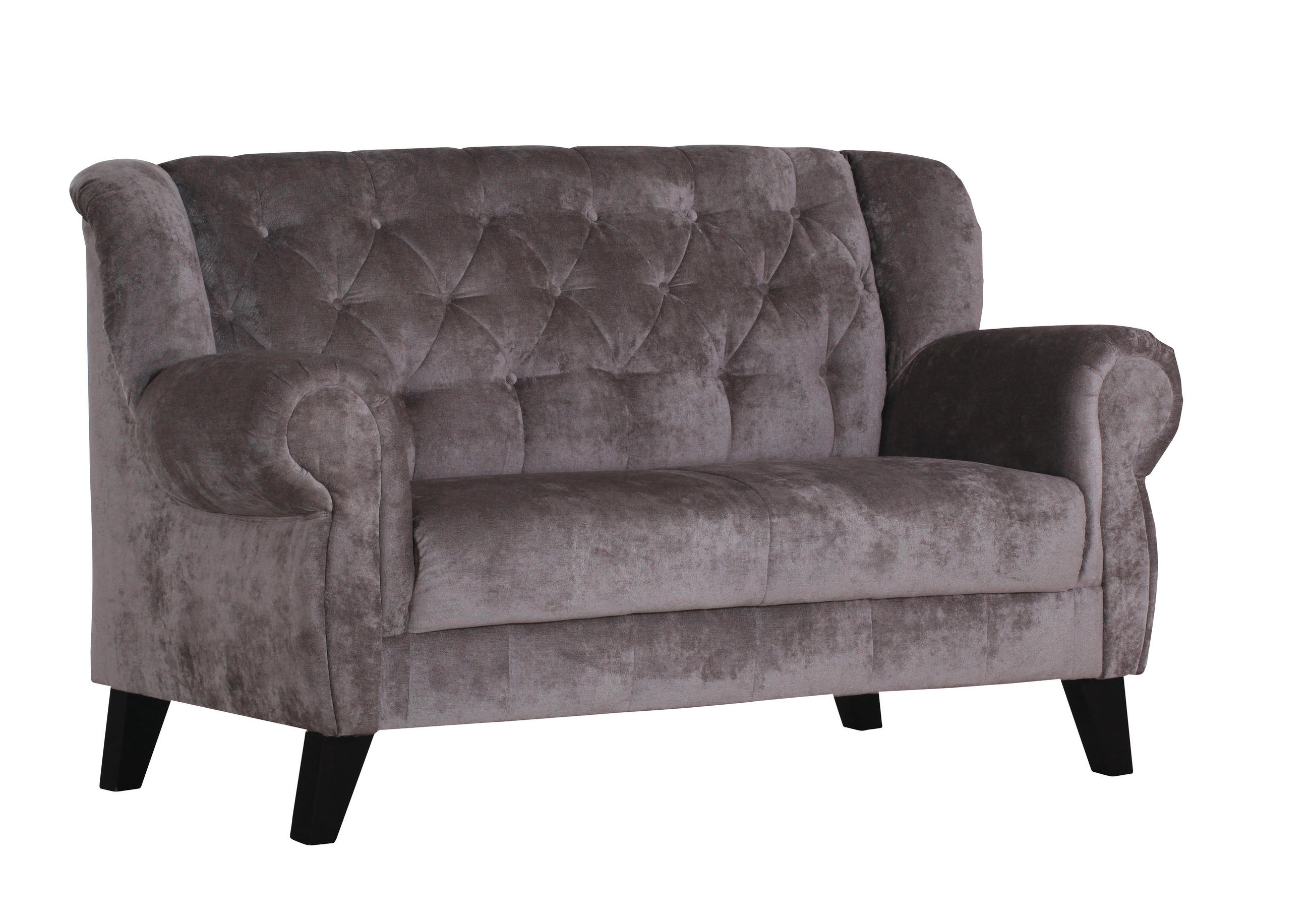 2-SITZER-SOFA in Chenille Schlammfarben  - Schlammfarben/Dunkelbraun, Trend, Holz/Textil (172/99/82cm) - MID.YOU
