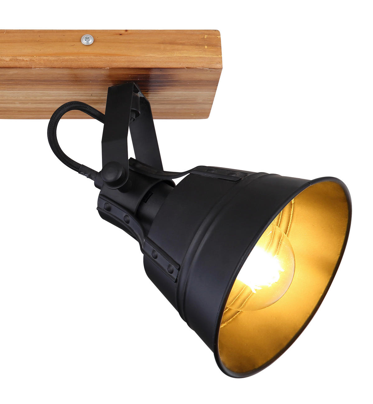 STRAHLER - Goldfarben/Schwarz, Natur, Holz/Metall (38/24cm) - Globo