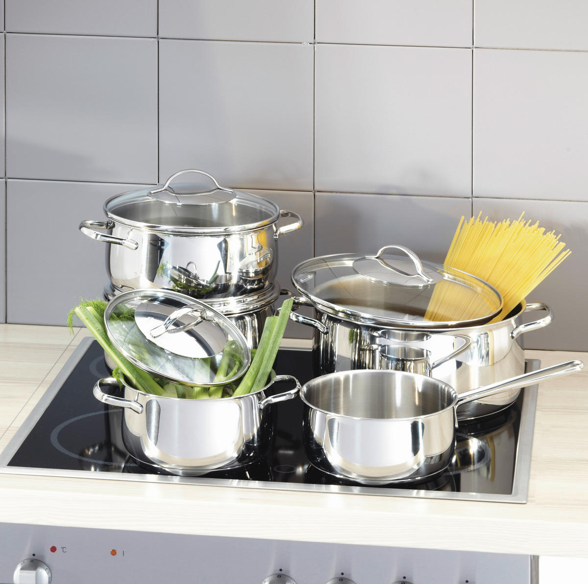 Kochtopfset TORRANO 5-teilig  - Basics, Glas/Metall - Kelomat