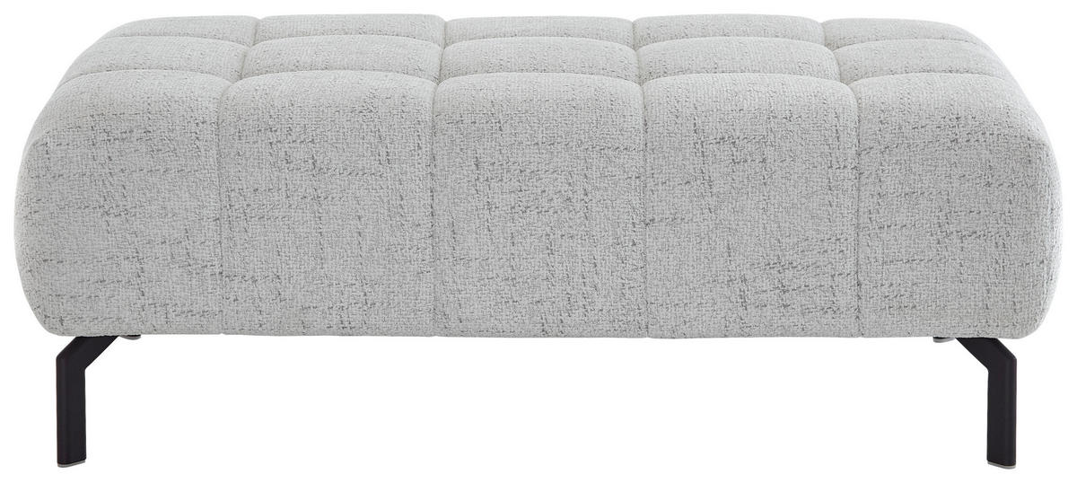 ECKSOFA in Chenille Grauweiss  - Schwarz/Grauweiss, Design, Textil/Metall (323/222cm) - Beldomo Style