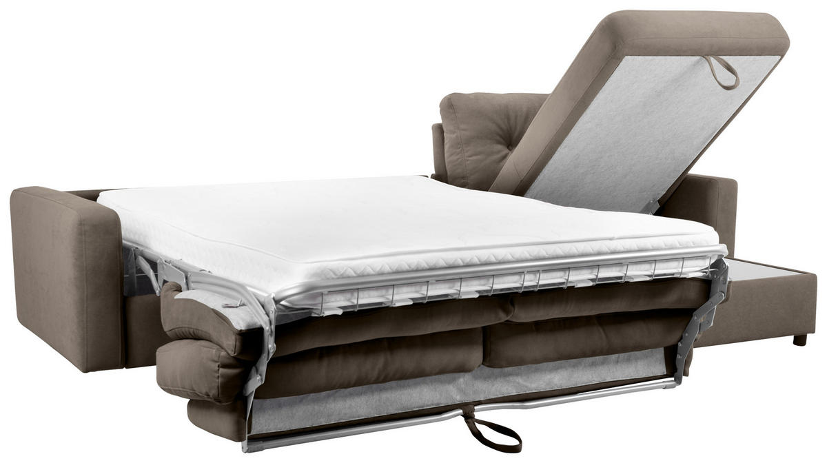 ECKSOFA Braun Webstoff  - Schwarz/Braun, KONVENTIONELL, Kunststoff/Textil (270/160cm) - Carryhome