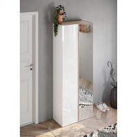 VEČNAMENSKA OMARA, bela, visoki sijaj - bela/visoki sijaj, Design, leseni material (70/185/35cm) - Carryhome