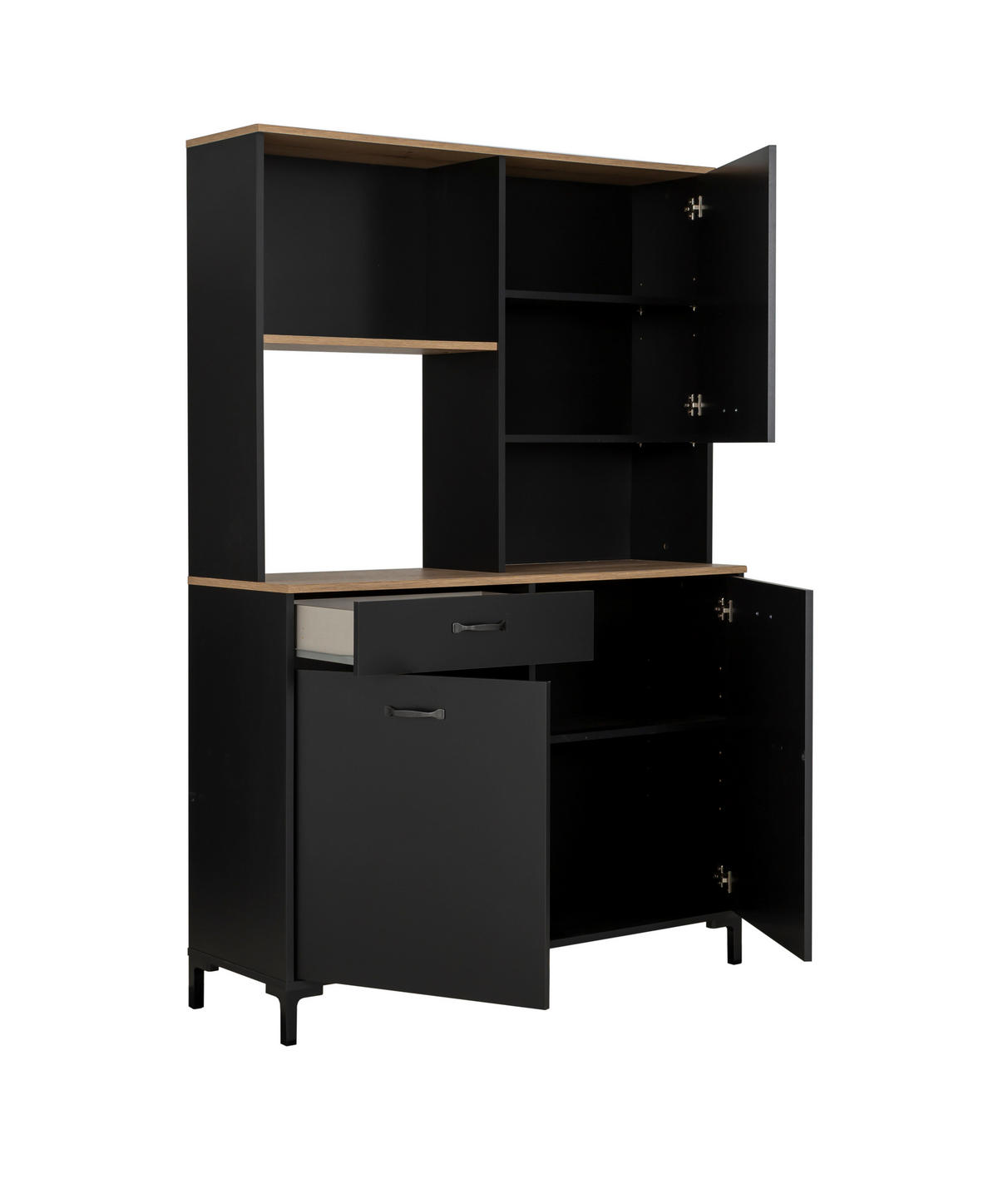BUFFET 119/180/41 cm  in Schwarz  - Schwarz/Bronzefarben, Trend, Holzwerkstoff/Kunststoff (119/180/41cm) - MID.YOU
