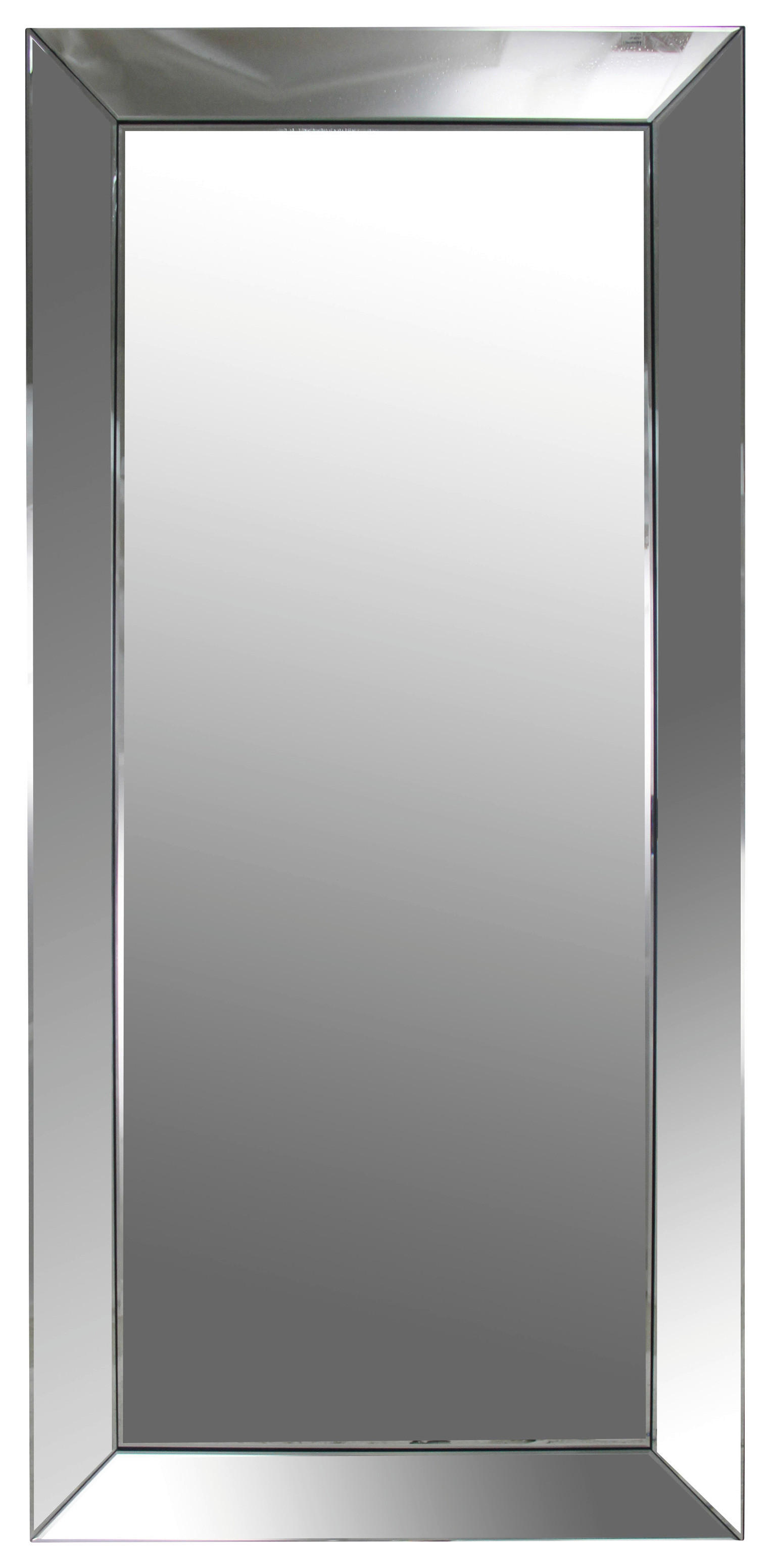 STENSKO OGLEDALO, 88/188/5 cm steklo, leseni material  - srebrne barve, Design, steklo/leseni material (88/188/5cm) - Xora
