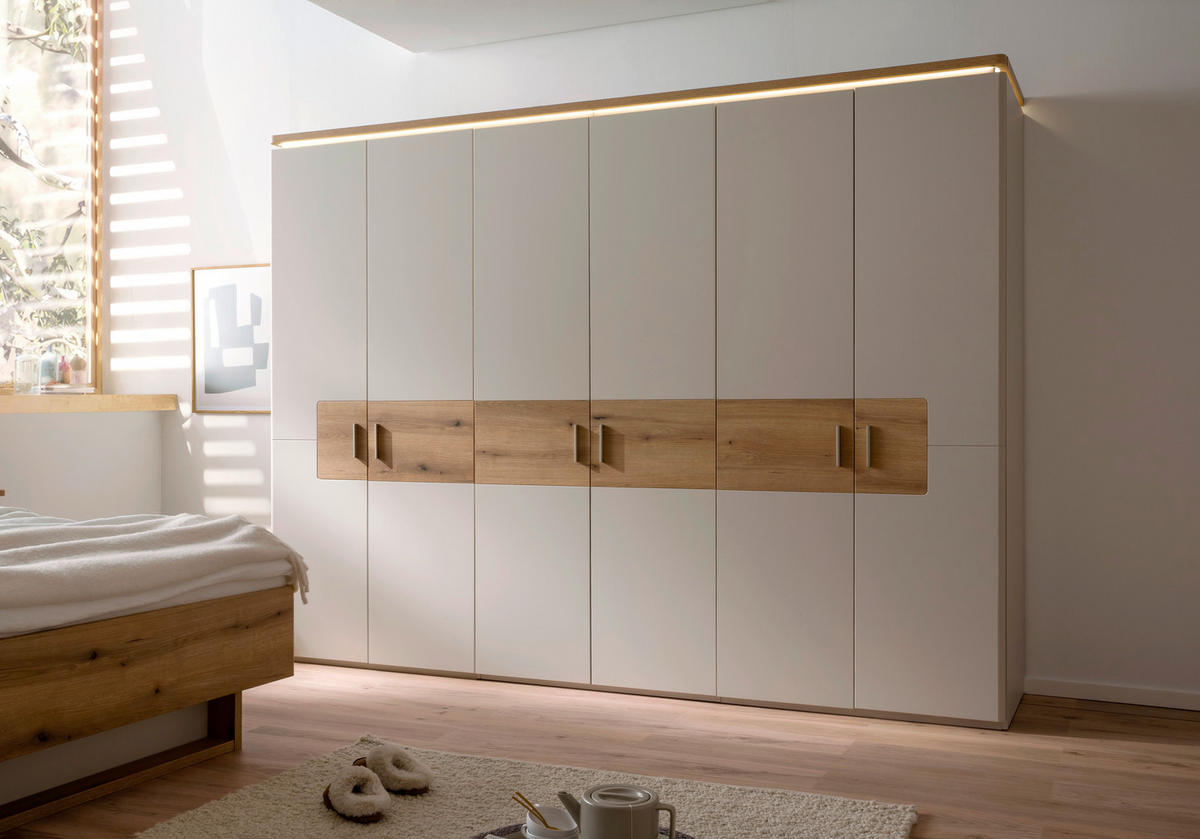 DREHTÜRENSCHRANK 298/219/59 cm,  in Eichefarben, Kaschmir, 6-türig  - Kaschmir/Eichefarben, Design, Holzwerkstoff/Metall (298/219/59cm) - Venda