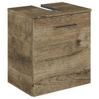 WASCHBECKENUNTERSCHRANK 45/49,8/33,3 cm  - Eiche dunkel/Chromfarben, KONVENTIONELL, Holzwerkstoff/Metall (45/49,8/33,3cm) - Sadena