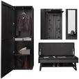 GARDEROBE 4-teilig  in 201/196/41 cm  - Anthrazit, Design, Glas/Holz (201/196/41cm) - Johann Jakob