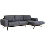 ECKSOFA Graphitfarben Struktur  - Schwarz/Graphitfarben, Design, Textil/Metall (262/157cm) - Novel