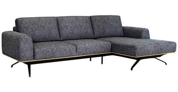 ECKSOFA Graphitfarben Struktur Nierenkissen, Kopfstütze  - Schwarz/Graphitfarben, Design, Textil/Metall (262/157cm) - Novel