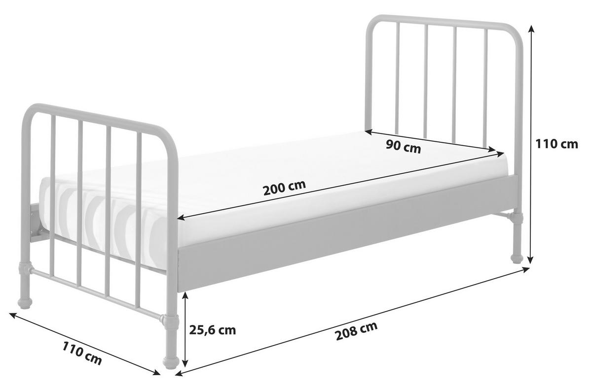 KINDER-/JUNIORBETT 90/200 cm  in Grün  - Grün, MODERN, Holz/Metall (90/200cm) - MID.YOU