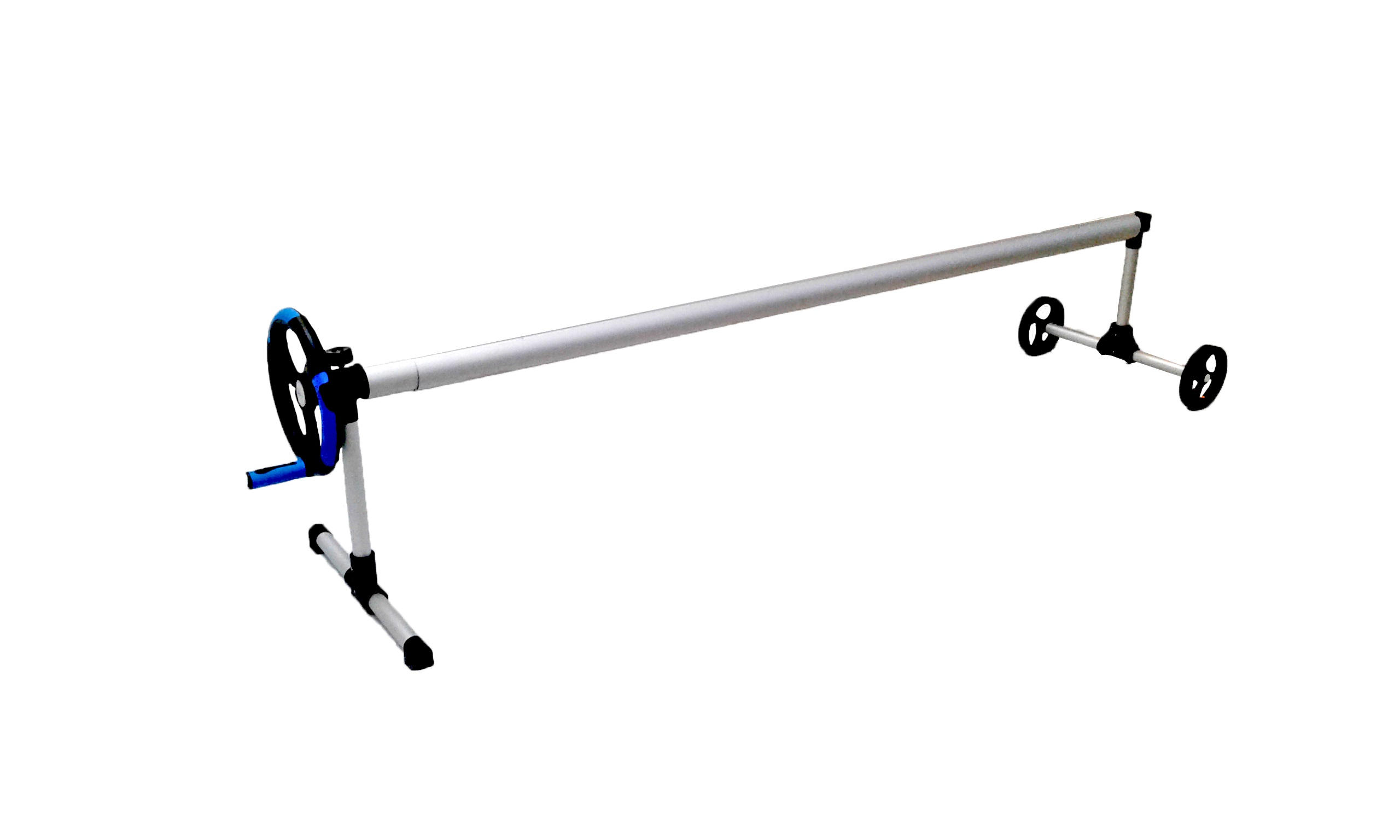 AUFROLLHILFE FÜR POOLPLANE  - Blau/Schwarz, Basics, Metall (550cm)