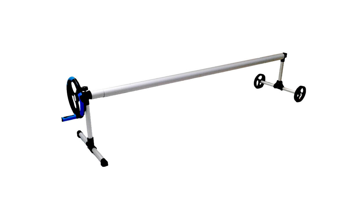 AUFROLLHILFE FÜR POOLPLANE  - Blau/Schwarz, Basics, Metall (550cm)