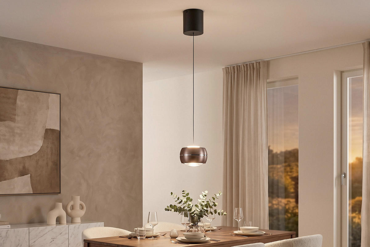 LED-HÄNGELEUCHTE 12/180 cm    - Braun, Basics, Glas/Metall (12/180cm) - Dieter Knoll