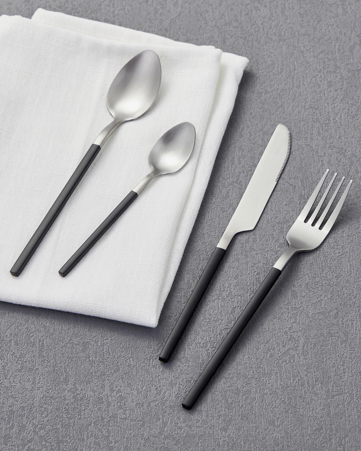 BESTECKSET 16-teilig Edelstahl  für  - Silberfarben/Schwarz, Basics, Metall - Eglo