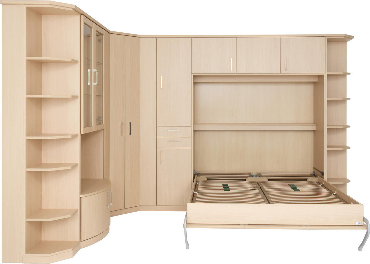 WOHNWAND  in Weiß, Ahornfarben, Buchefarben, Erlefarben, Kirschbaumfarben   - Chromfarben/Kirschbaumfarben, KONVENTIONELL, Glas/Holzwerkstoff
