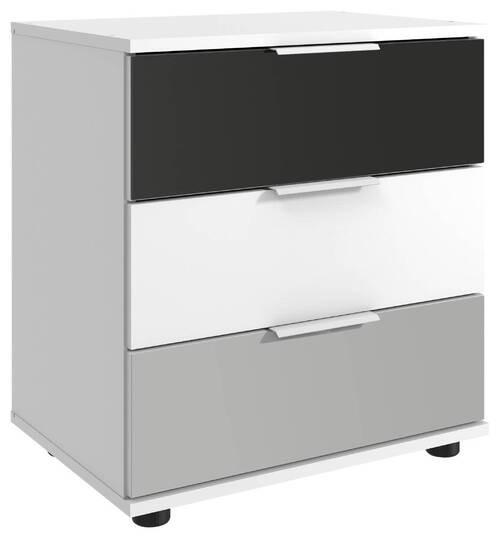 NACHTSCHRANK 52/58/38 cm  - Hellgrau/Alufarben, MODERN, Glas/Holzwerkstoff (52/58/38cm) - MID.YOU