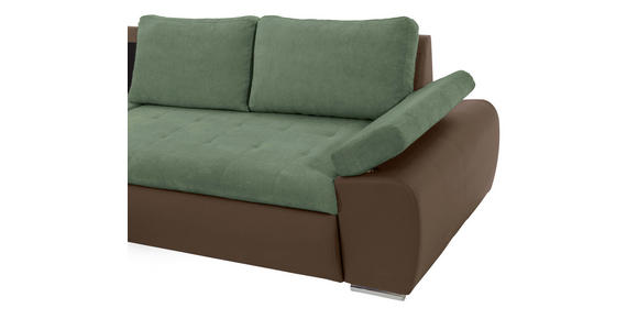 ECKSOFA in Flachgewebe Braun, Olivgrün  - Braun/Olivgrün, Design, Kunststoff/Textil (175/271cm) - Xora