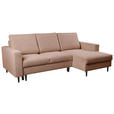 ECKSOFA  in Struktur Braun  - Schwarz/Braun, MODERN, Holz/Kunststoff (230/145cm) - Carryhome