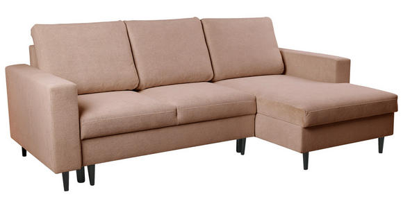 ECKSOFA  in Struktur Braun  - Schwarz/Braun, MODERN, Holz/Kunststoff (230/145cm) - Carryhome