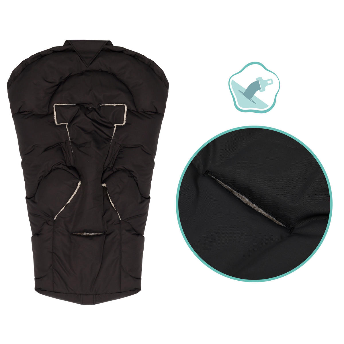 BABYSCHALEN-FUßSACK Trendy S  - Schwarz, Basics, Textil (35/80cm) - Jimmylee