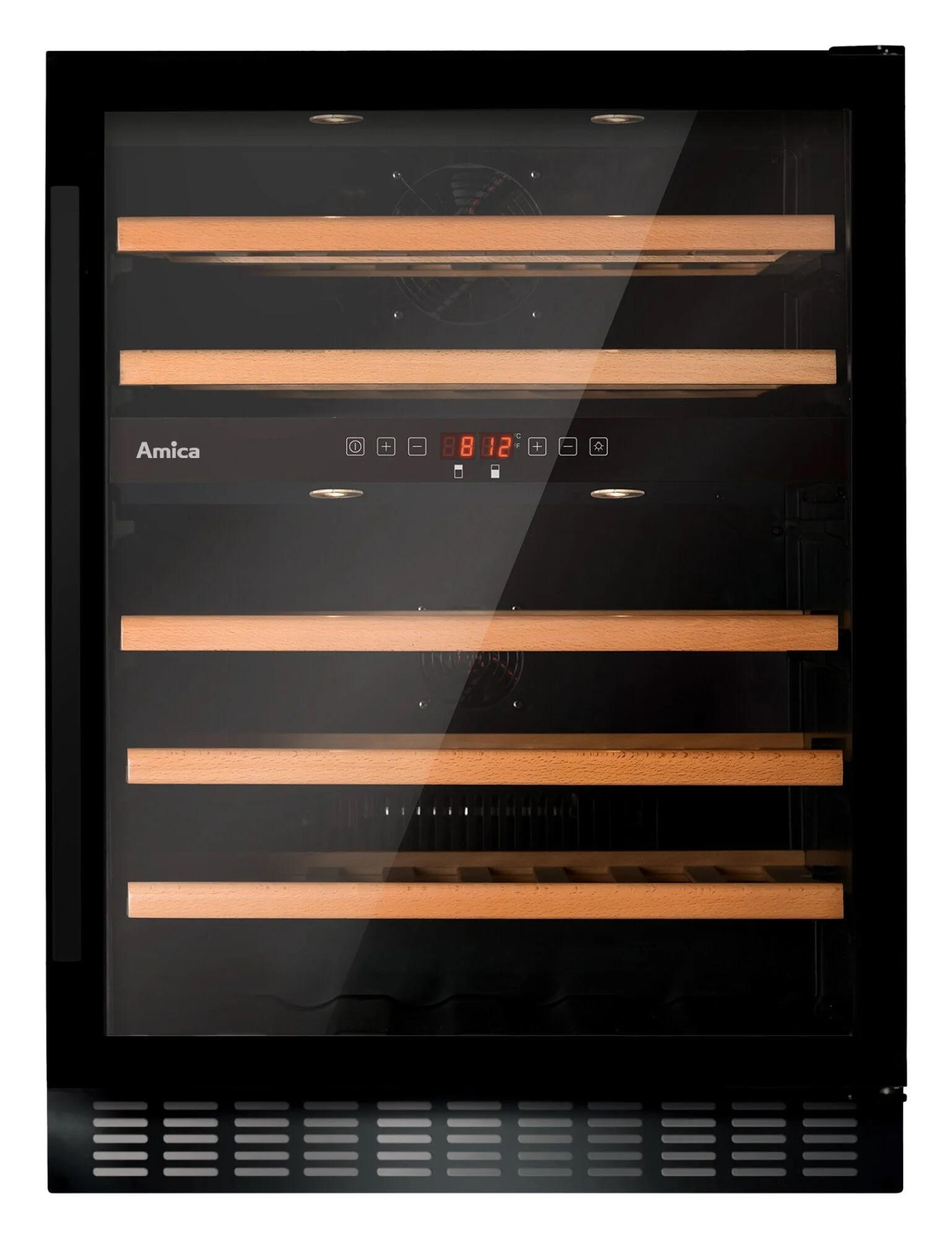 WEINKÜHLSCHRANK WK341110-2S  - Schwarz, Basics, Glas/Holz (59,5/82/62cm) - Amica
