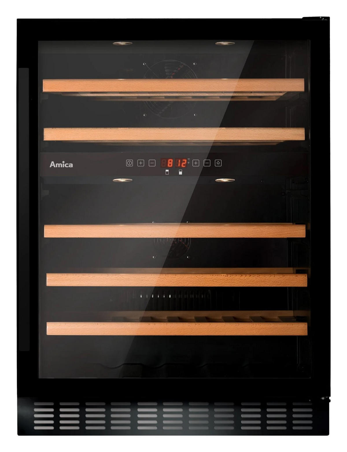 WEINKÜHLSCHRANK WK341110-2S  - Schwarz, Basics, Glas/Holz (59,5/82/62cm) - Amica