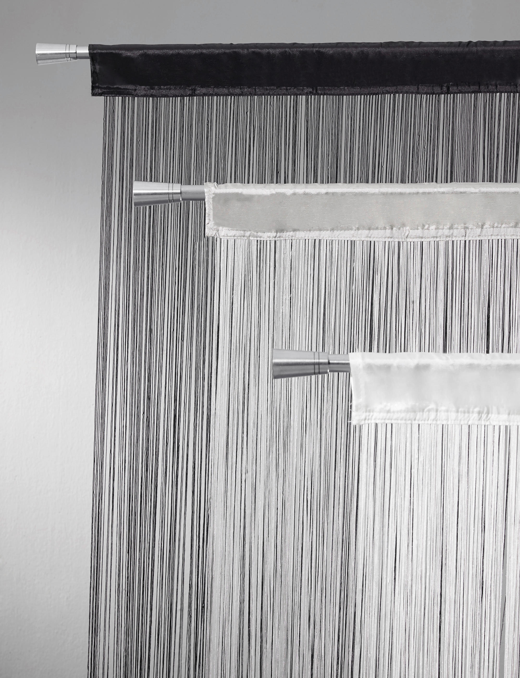 PERDEA DIN FRANJURI transparent  - alb, Basics, textil (90/245cm) - Boxxx