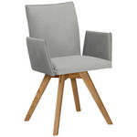 ARMLEHNSTUHL  Stoffauswahl, Typenauswahl Samt  - Eichefarben/Creme, KONVENTIONELL, Holz/Textil (60/91/61cm) - Moderano