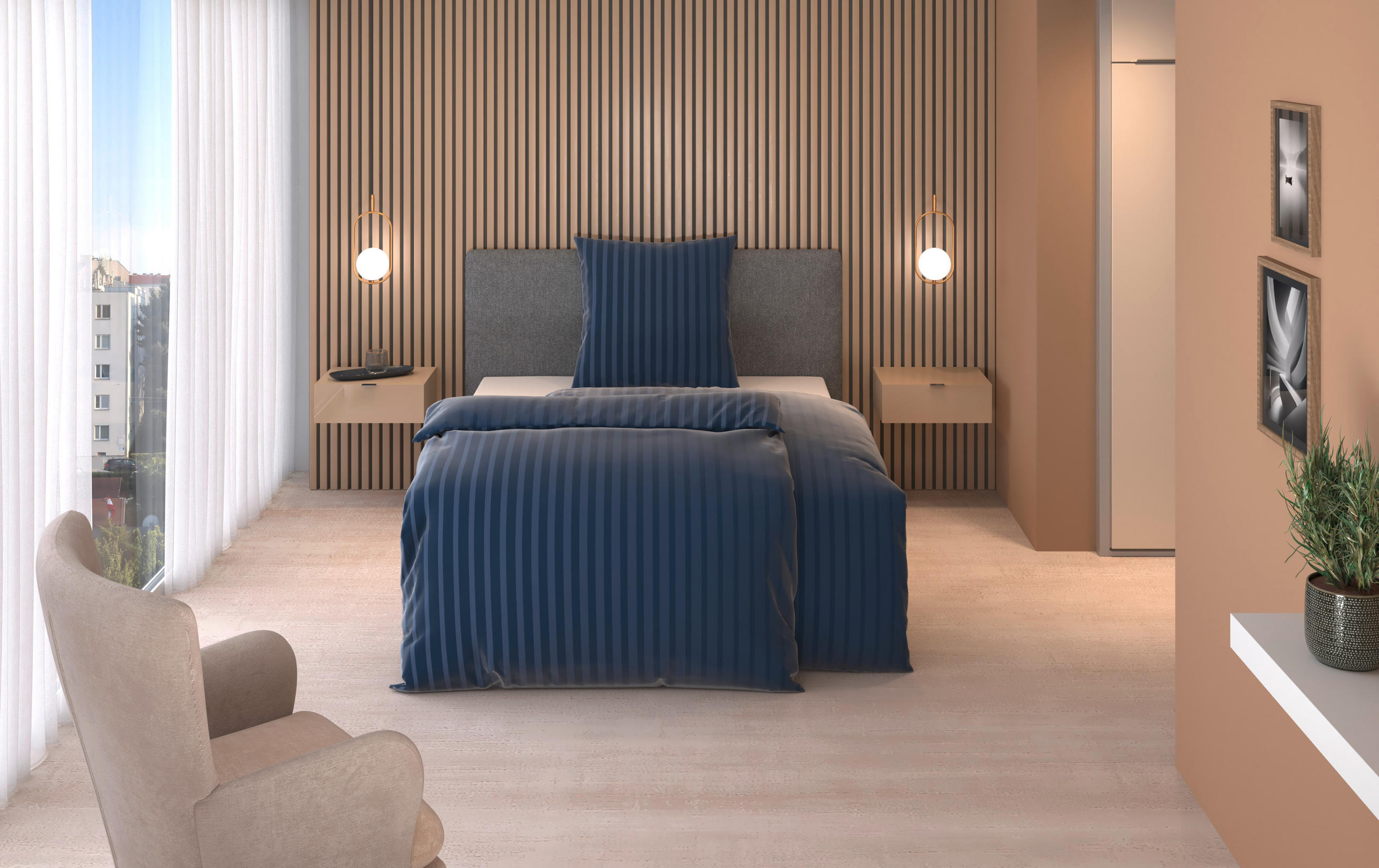 BETTWÄSCHE Satin 155/220 cm  - Dunkelblau, Textil (155/220cm) - Dieter Knoll