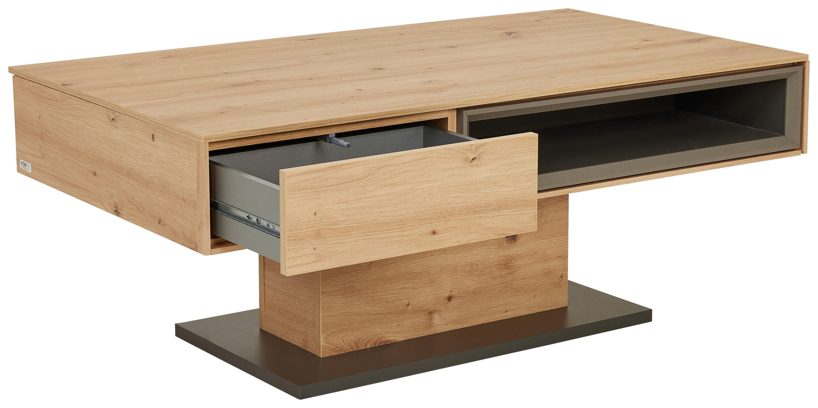 COUCHTISCH 115/65/44 cm rechteckig Eiche Artisan  - Eichefarben/Eiche Artisan, Design, Holzwerkstoff (115/65/44cm) - Hom`in