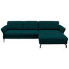 ECKSOFA in Velours Petrol  - Petrol/Schwarz, Design, Textil/Metall (306/179cm) - Beldomo System