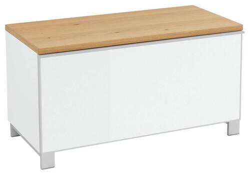 GARDEROBENBANK 84/45/40 cm  - Weiss/Eichefarben, Design, Glas/Holz (84/45/40cm) - Novel