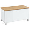 GARDEROBENBANK 84/45/40 cm  - Weiss/Eichefarben, Design, Glas/Holz (84/45/40cm) - Novel