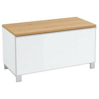GARDEROBENBANK 84/45/40 cm  - Weiss/Eichefarben, Design, Glas/Holz (84/45/40cm) - Novel
