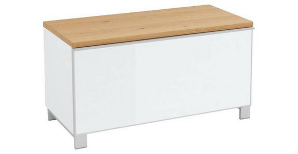 GARDEROBENBANK 84/45/40 cm  - Eichefarben/Silberfarben, Design, Glas/Holz (84/45/40cm) - Novel