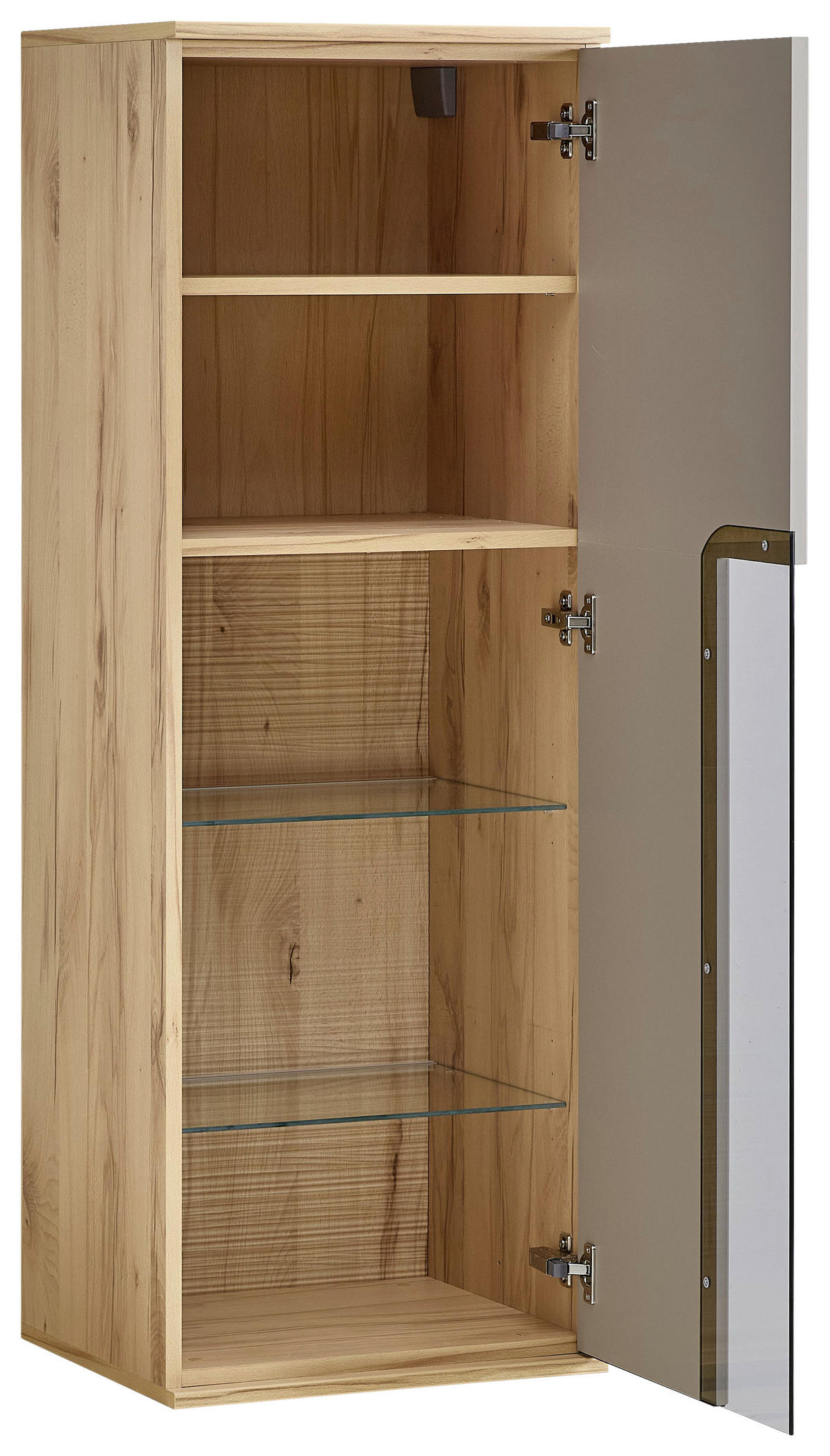 HÄNGEELEMENT Grau, Eichefarben  45/129/40 cm  - Eichefarben/Schwarz, KONVENTIONELL, Glas/Holzwerkstoff (45/129/40cm) - Venda